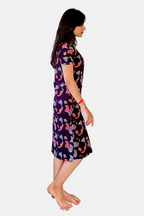 Sweetmoon Long T Shirt Nightdress - Purple — image 3